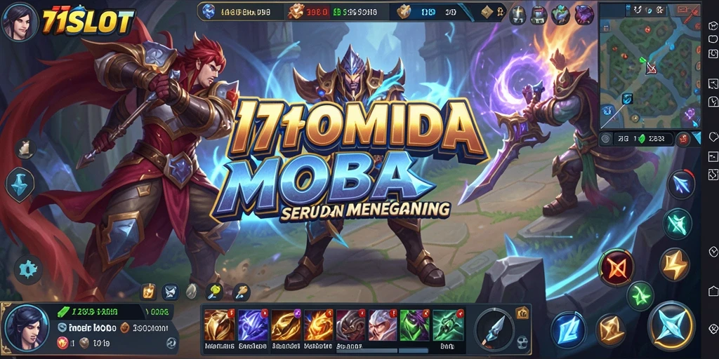 Tampilan aksi seru dalam permainan MOBA 171SLOT.