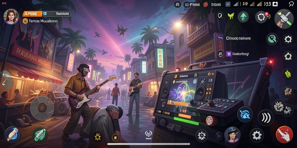 Tampilan screenshot AP686 menampilkan gameplay yang interaktif dalam permainan musik.