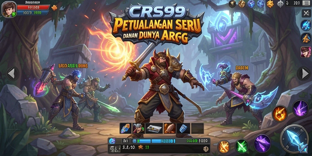 Tangkapan layar gameplay CRS99 yang menampilkan aksi seru dan karakter beragam.