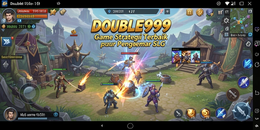 Screenshot gameplay menarik dari DOUBLE999 yang menunjukkan strategi pertempuran.