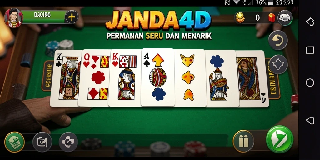 Tampilan gameplay menarik di JANDA4D dengan aksi domino seru.