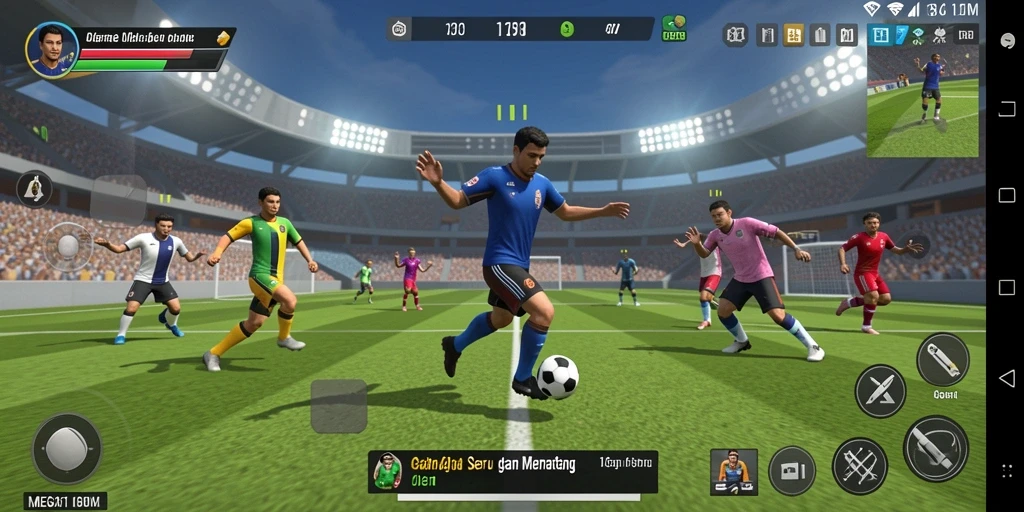 Screenshot gameplay <strong>MEGA111</strong> menampilkan pertandingan olahraga seru dan grafis menakjubkan.