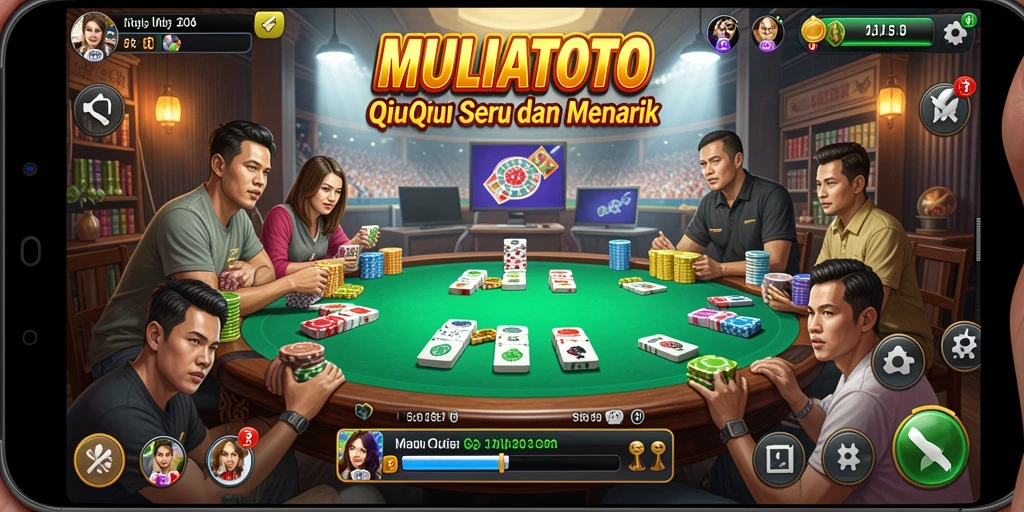 Tampilan gameplay seru dengan kartu QiuQiu.