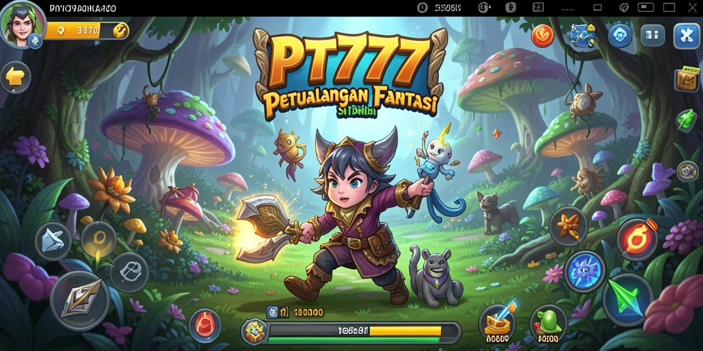Screenshot PT777 menampilkan aksi seru petualangan di dunia fantasi.