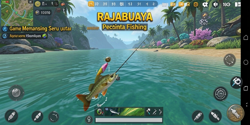 Tampilan gameplay <strong>RAJABUAYA</strong> dengan aksi memancing yang seru.