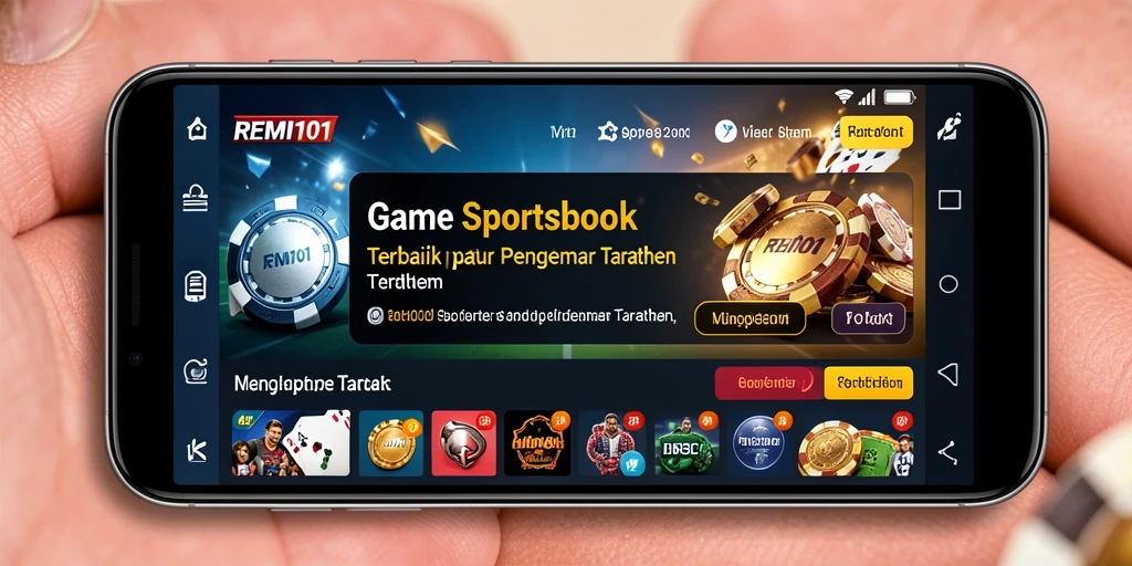 Screenshot REMI101 menampilkan taruhan olahraga yang menegangkan.