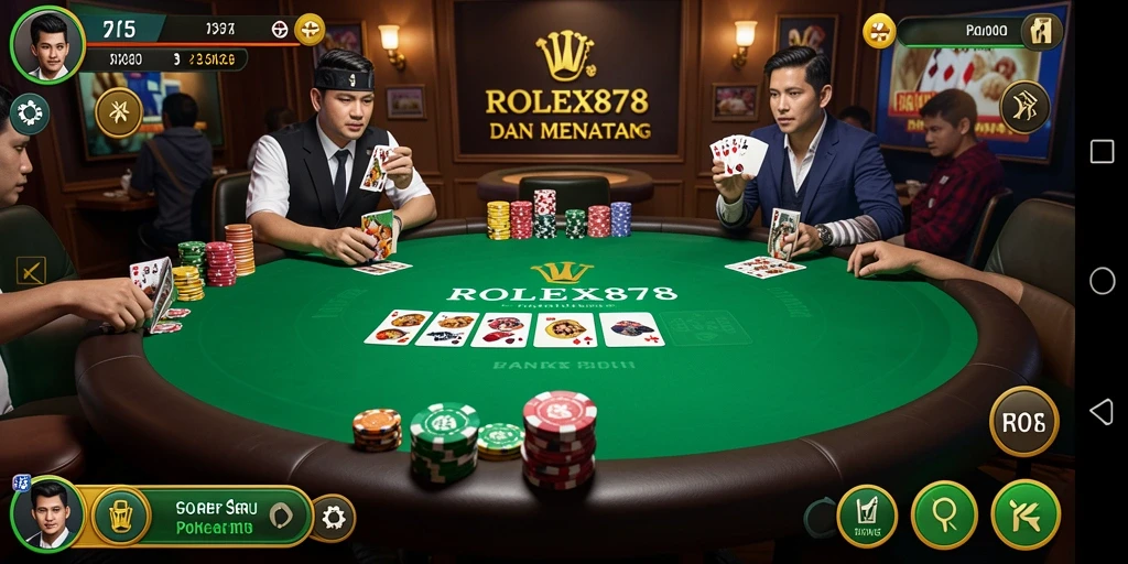Tampilan gameplay Poker yang menegangkan dan interaktif.