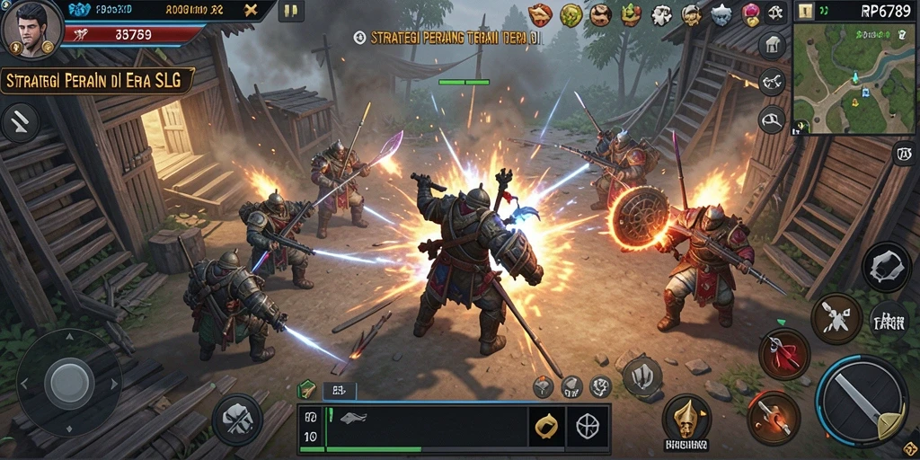 Tampilan gameplay mendebarkan dari RP6789 dengan strategi pertempuran.