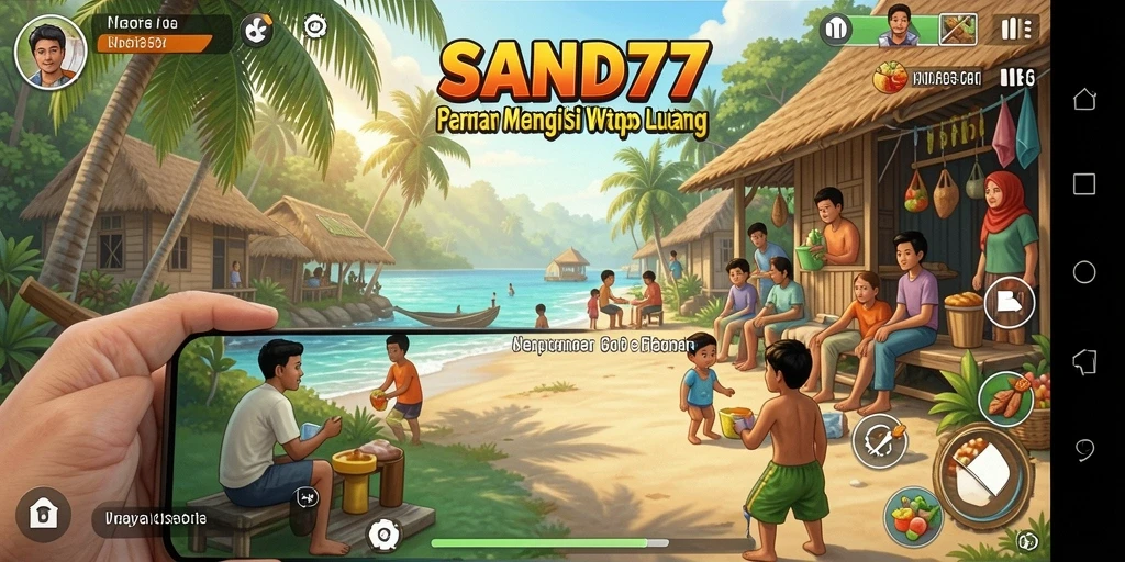 Screenshot SAND77 menampilkan suasana bermain yang ceria dan menyenangkan.